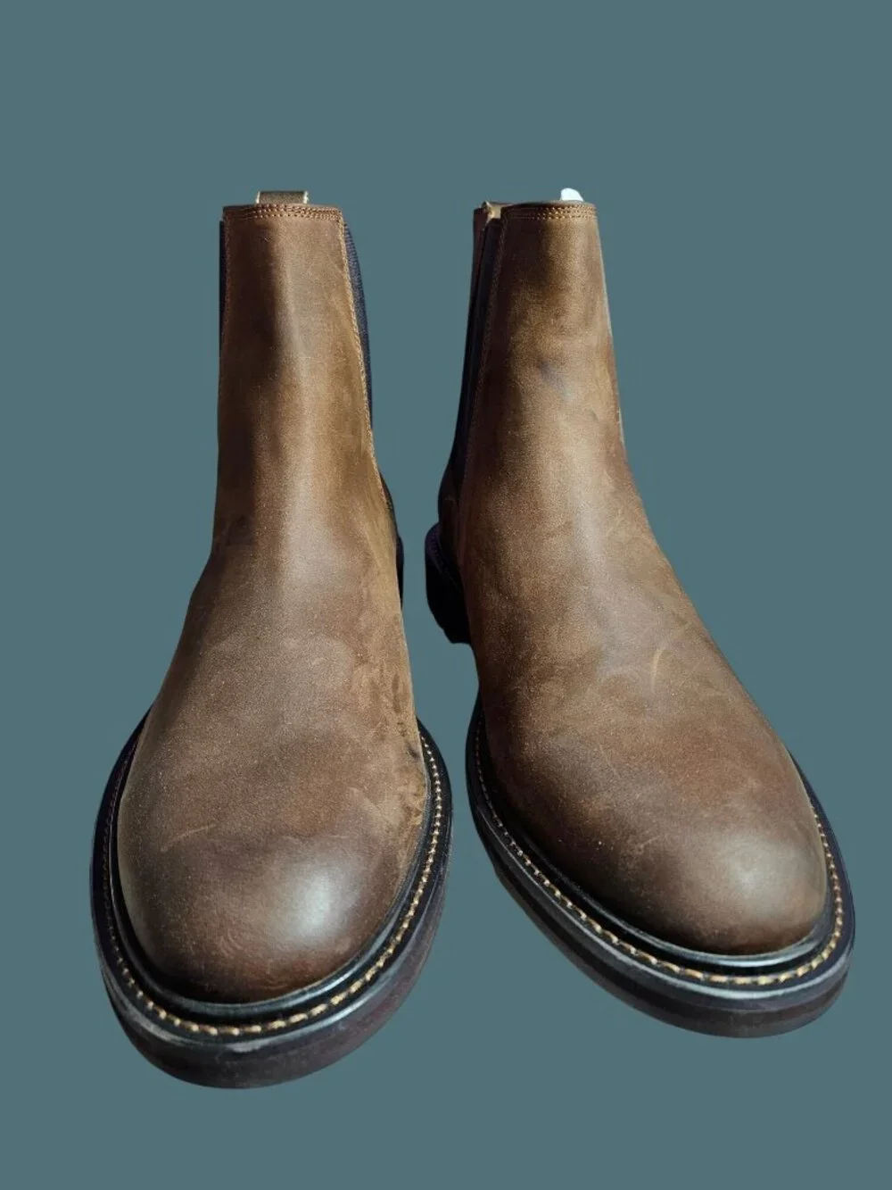 Quince Cow Leather Chelsea Rugged Lug Sole Pull Tab Boots Men Size 13